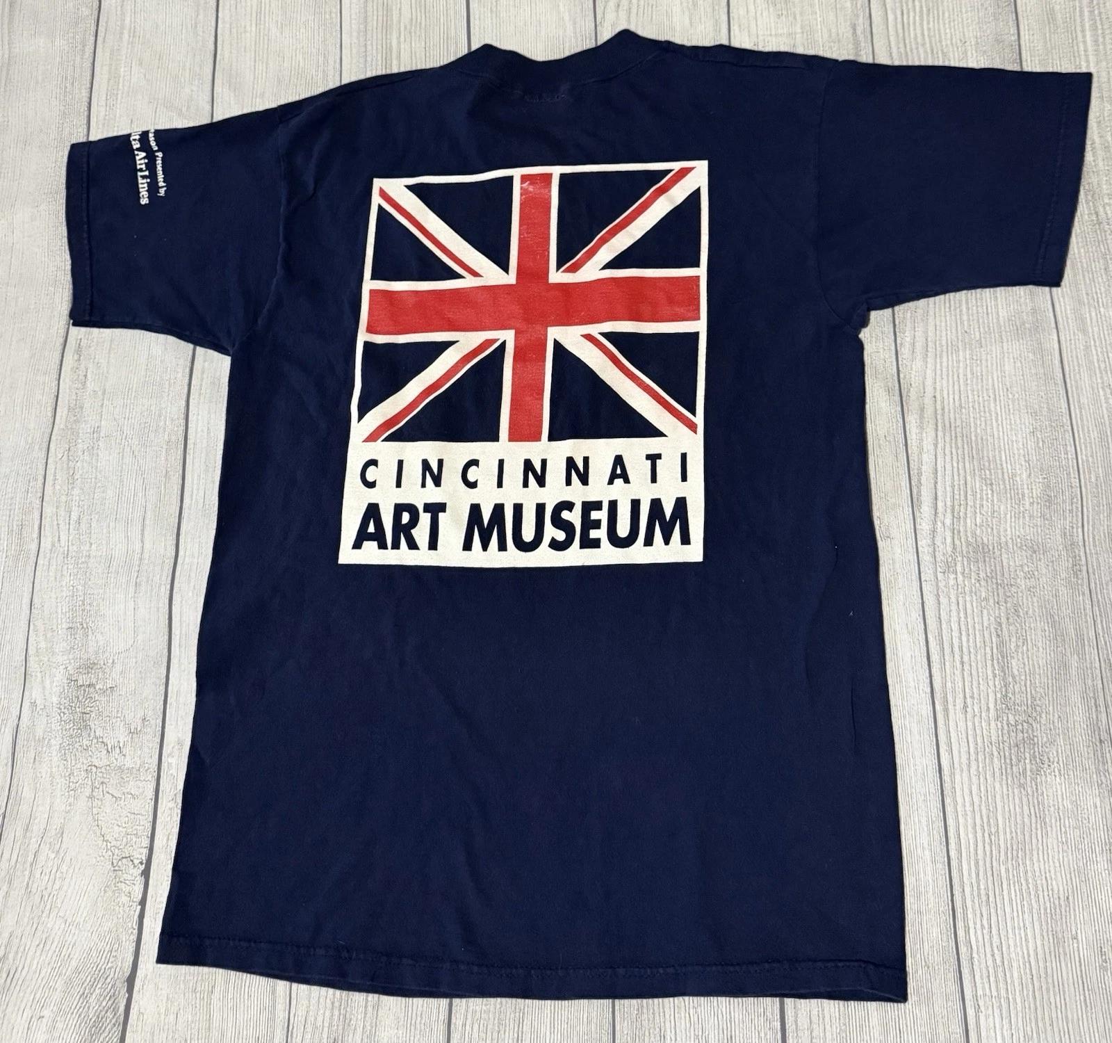 Vintage 1999 Cincinnati Art Museum The British Are Coming Graphic T Shirt Size L M