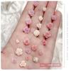50 pezzi 3D Mix Dimensioni Bellissimi Fiori di Rosa in Fiore Resina Adesivo Nail Art Strass Decorazioni Manicure Unghie Charms