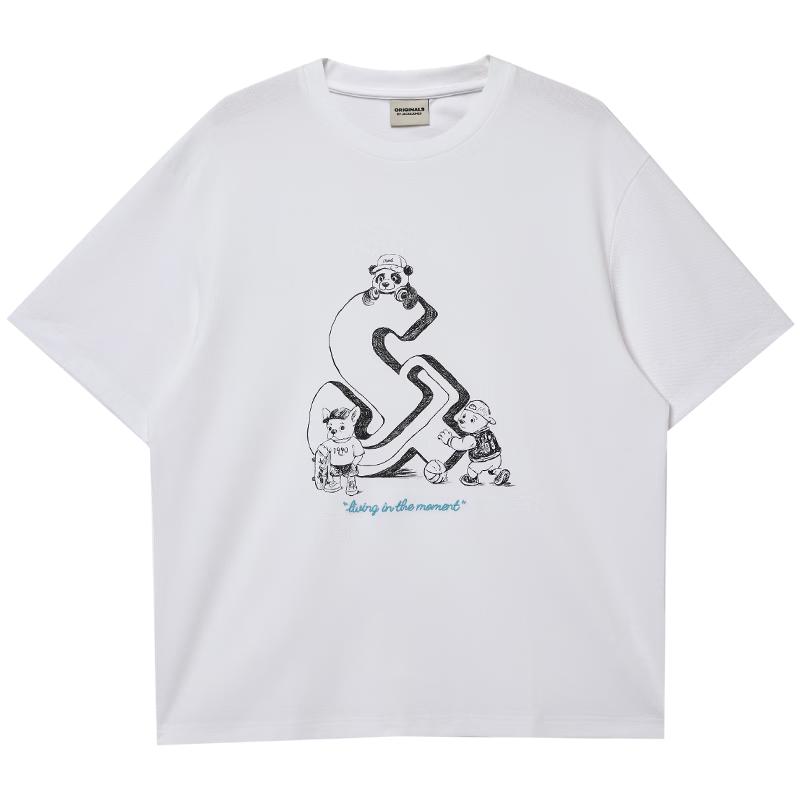 Мужская футболка Jack & Jones Sorona с водяным знаком и логотипом животного, свободный крой S грязно-белый