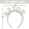 Bride To Be Pearl Crown Headband Bach Bachelorette Hen Party Bridal Shower Wedding Engagement Rehearsal Dinner Decoration Gift