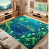 Floral Garden Theme Crystal Velvet Floor Rug Personalized Custom Name Text Warm Carpet Home Decoration
