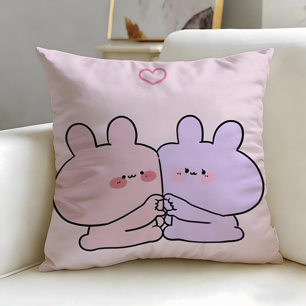 virtual character Asamimichaan Asleep Cushion Cover Soft & Easy-Wash Pillow Case – Versatile for Couch, Bed, Travel and Office