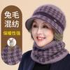 Hat lady winter warm short brim rabbit fur basin hat middle old man scarf knitted hat cold warm wool hat