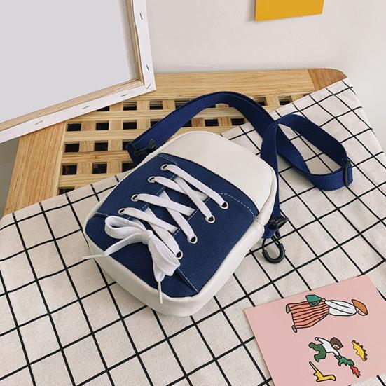 Women Canvas Crossbody Bag Casual Small Shoulder Bag Canvas Shoe Design Crossbody Purse for Daily Life Travel Commuting