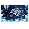 Gentleman Tuxedo Happy Father's Day Background Blue Party Photo Banner  Home Party Decor