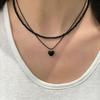 Double Layer Heart Beaded Necklace - Korean Design for Women, Summer Temperament, Versatile Clavicle Chain.