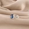 London Blue Topaz Gemstone 925 Sterling Silver Statement Jewelry Pretty Ring Gift For Wife RR-81-12