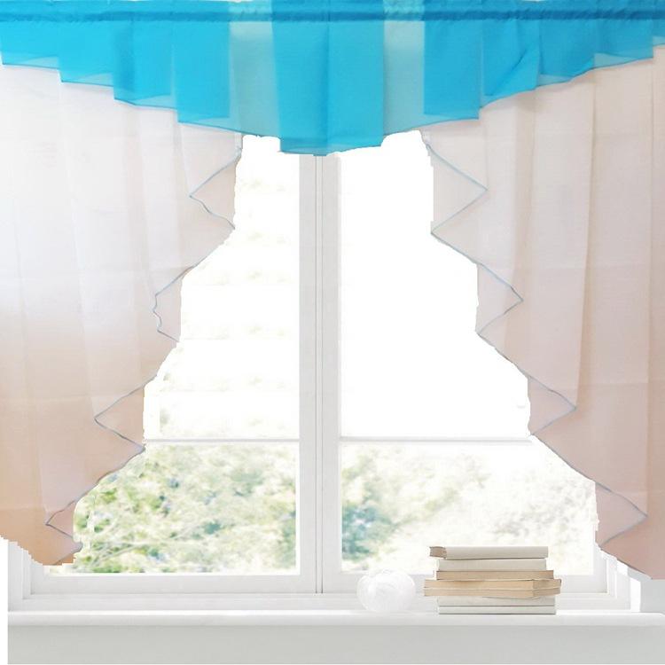 European Simple Curtains, Pole-Type Folding Envelope-Type Multi-Color Embroidered Window Screens, Simple High-Density Yarn