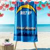Name Custom LA Chargers Print Beach Towel, Large Soft Quick Dry Towel for Beach Camping Swimming