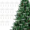 12PCS Christmas Stringed Pearl Bow Decoration Christmas Tree Pendant Bowknot Decor Xmas Hanging Ornament Pendant Home Decoration