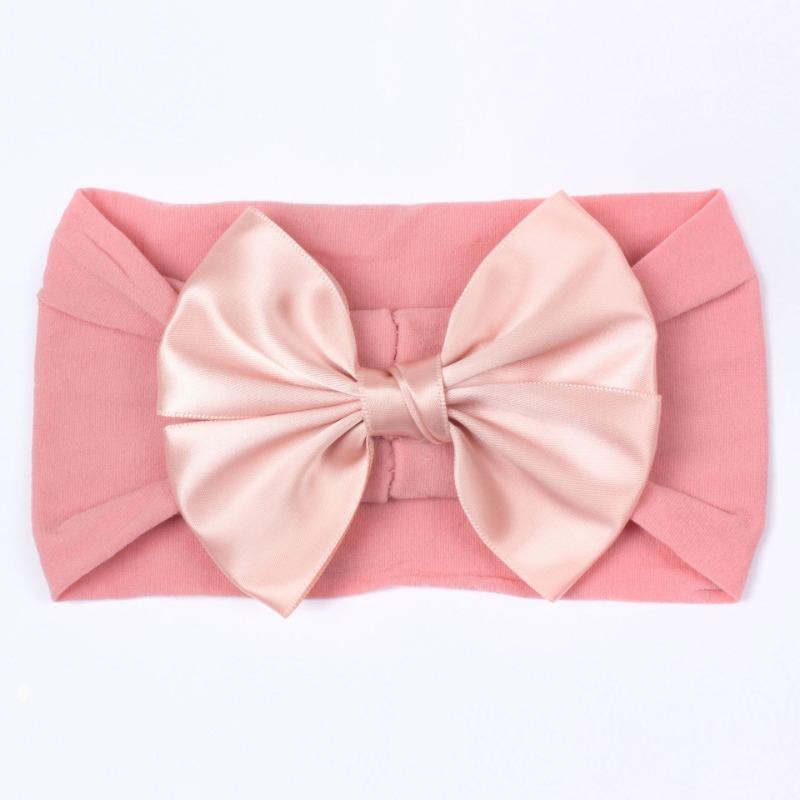 New soft nylon children's hair accessories, baby wide-edge bow elastic headscarf, baby headband.