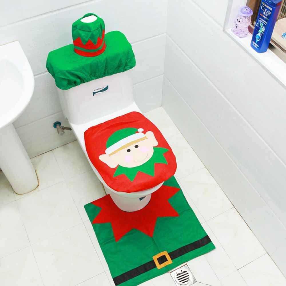 Christmas Bathroom Accessories Xmas Decor Christmas Supplies Toilet Decoration Toilet Seat Cover