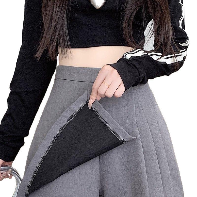 Women's Spring Summer A-Line Mini Casual All-match Versatile Skirt Instagram Style Bodycon Anti-Exposure Plus Size Trendy Pleated Skirt