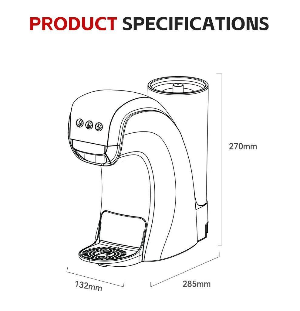 HiBREW Multifunctional 3 In 1 Multiple Capsule Coffee Maker Full Automatic With Hot & Cold Mode 19Bar