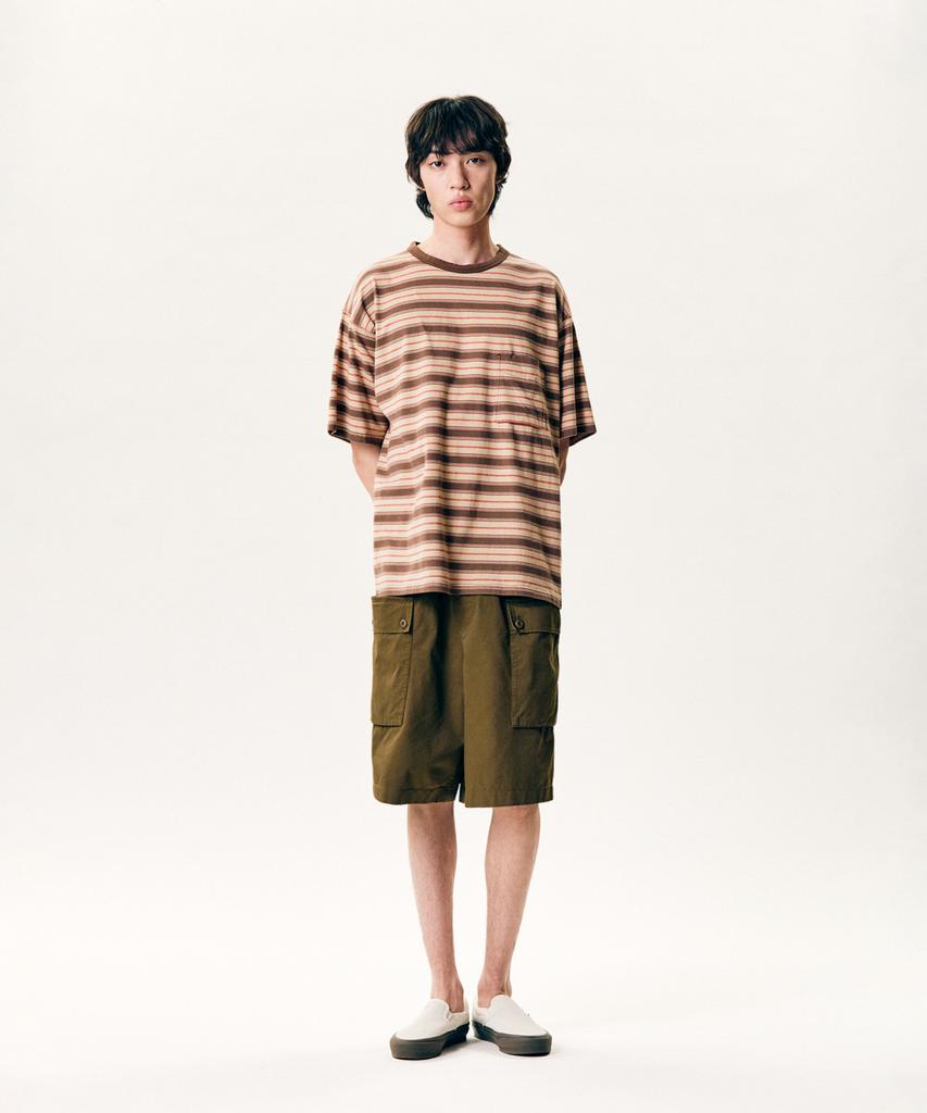 ESPIONAGE Multi Border Pocket Tee Brown