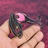 Thulite Real Gemstone Pendant Copper Wire Wrapped Handmade Jewelry Fish Pendant