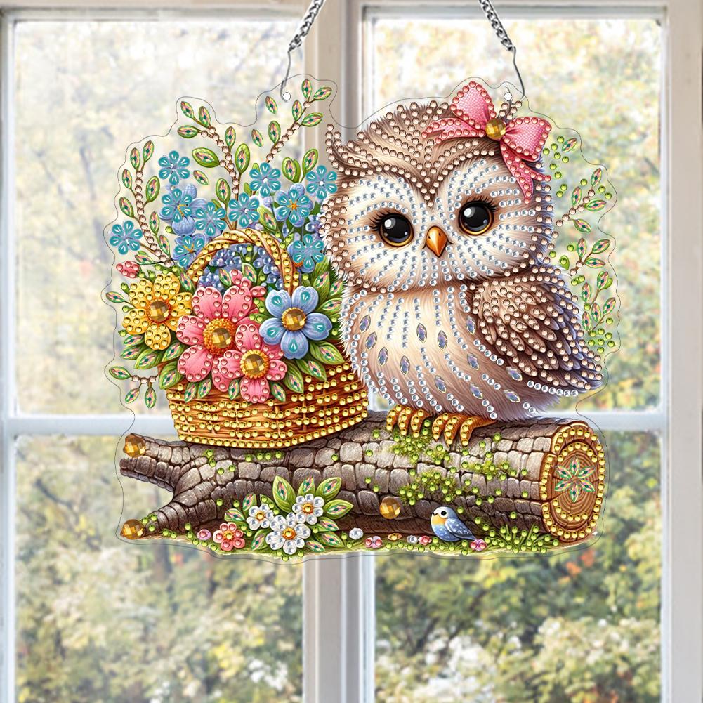 Acrylic Animal Shoes Flower Diamond Painting Hanging Pendant 5D DIY Diamond Painting Dots Pendant for Garden Window Decor