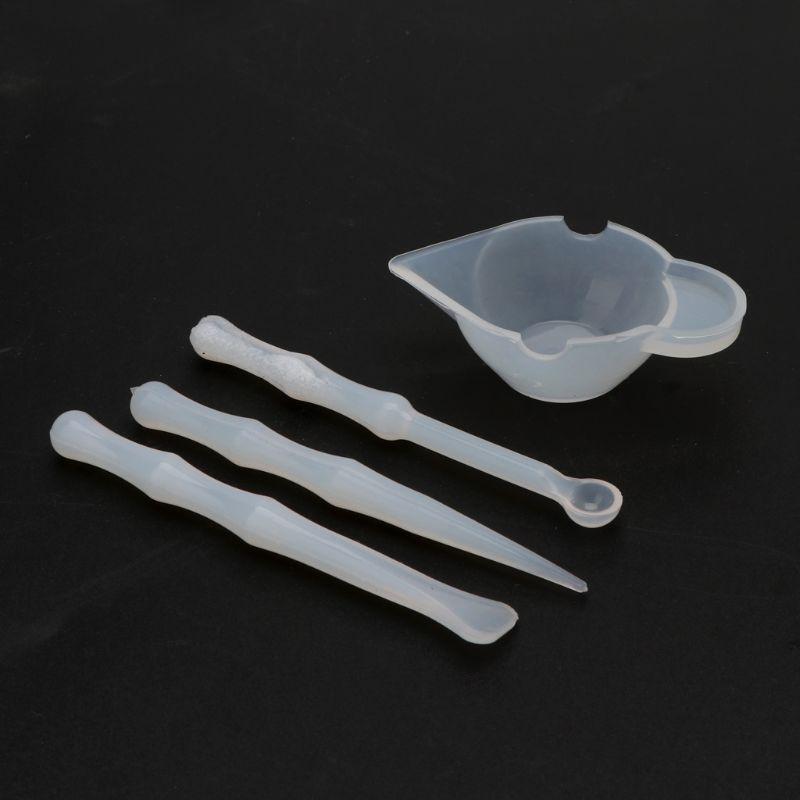 Silicone stir bar Mix Cup Mold Epoxy Resin Tools Reusable Mixing Measuring Cups DIY Jewelry Making Stick Handmade Accessories