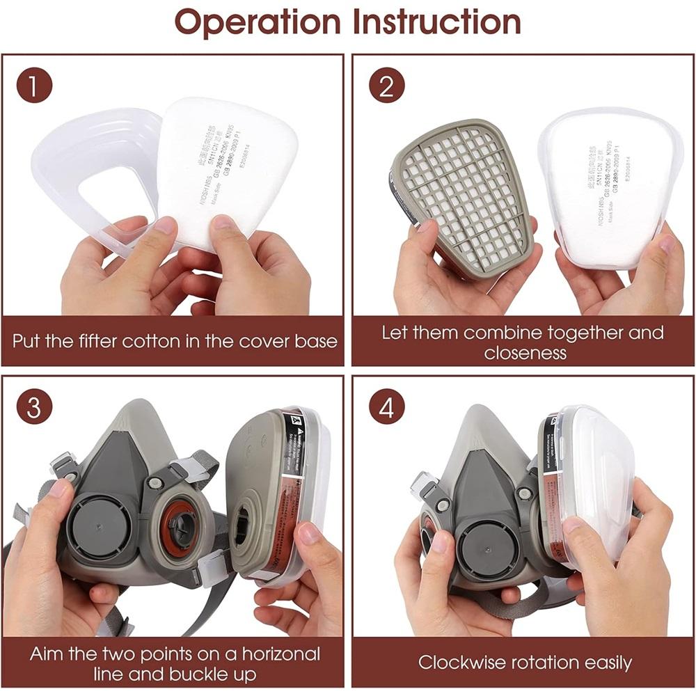 [Half Mask Respirator] Reusable Half Mask 6200 Spray Mask For Painting, Chemical Mechanical Polishing, Welding, Carpentry And Other Work Protection