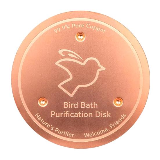 Bird Bath Copper Disk 0.8mm Thick Copper Cleaning Disk Birdbath Cleaner with Triple-Point Support for Physical Safe Clean Water Birdbath Bowl