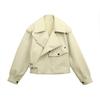 2025 Spring Korean Style Loose Fit Women's Leather Jacket with Long Sleeves