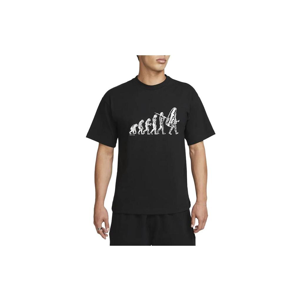 Nike Geometrisk mønster Løs T-skjorte med korte ermer Herretopper Svart FN4255-010