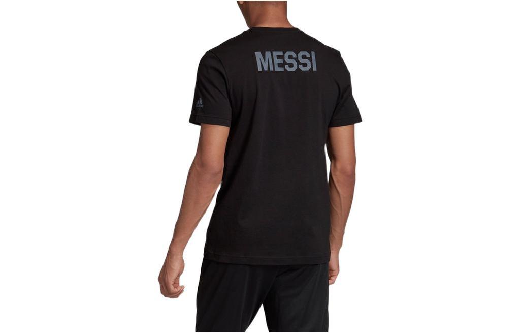 Adidas Messi Soccer Jerseys Men's Black Moderate Straight Fit GL1988