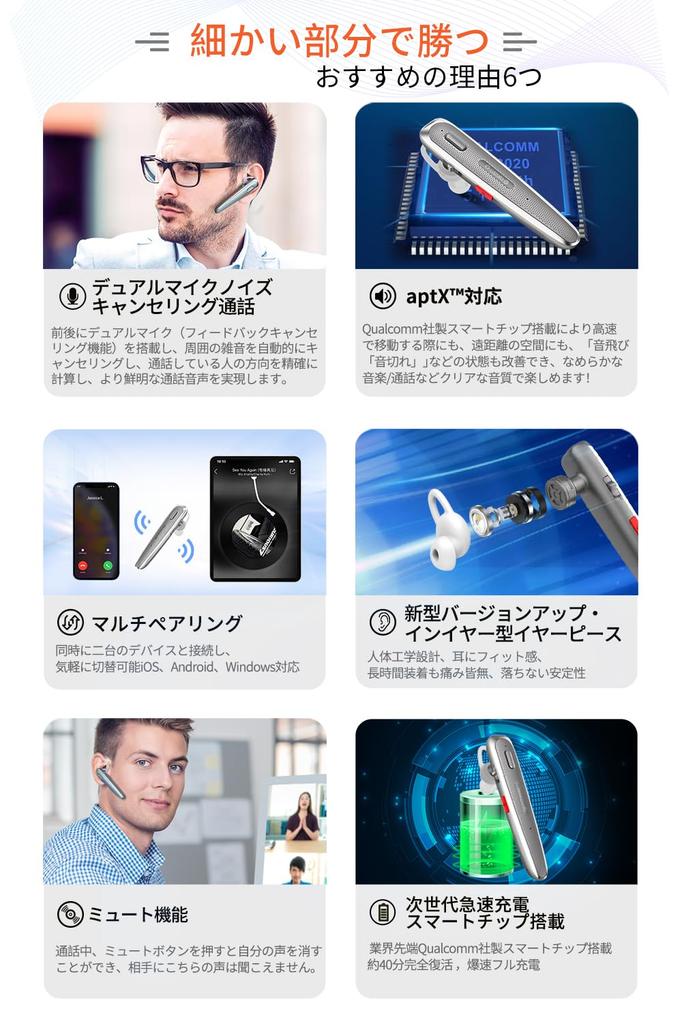 Lazata Bluetooth Wireless Earbuds with Qualcomm Smart Chip aptX SBC AAC Dual Microphone Call ENC Noise Reduction Fast Charging Smart MEMS Compatible