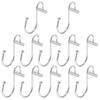 12Pcs T-Bar Curtain Hooks Metal Shower Rings Seamless Slide No Bunching Modern Bathroom Decor Shower Curtain Hooks