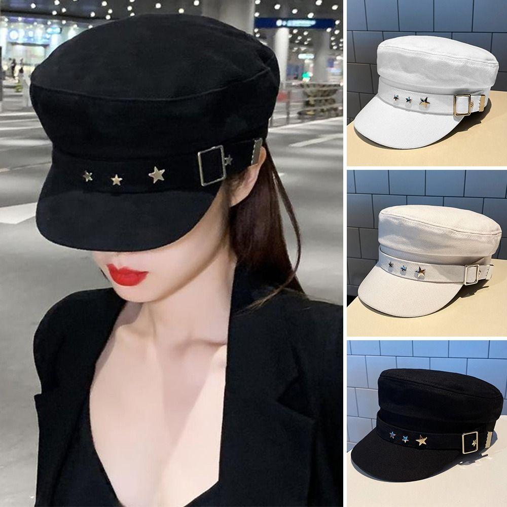 Elegant Navy Style Cotton Painter Hat Beret Hat Newsboy Cap Octagonal Cap