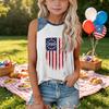 Girls  Kids Summer Crewneck Sleeveless Shirts Tank Tops Independence Day