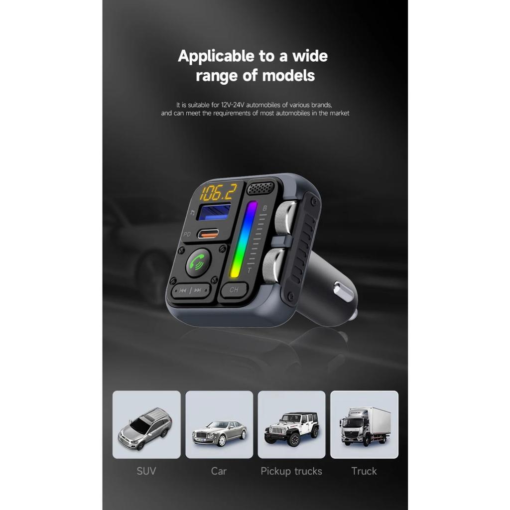 MT04A Transmițător FM Bluetooth 5.3 Adaptor Auto Încărcător Auto 42W PD30W Efect de Sunet HIFI Apel Wireless Hands-free USB Player Muzical MP3