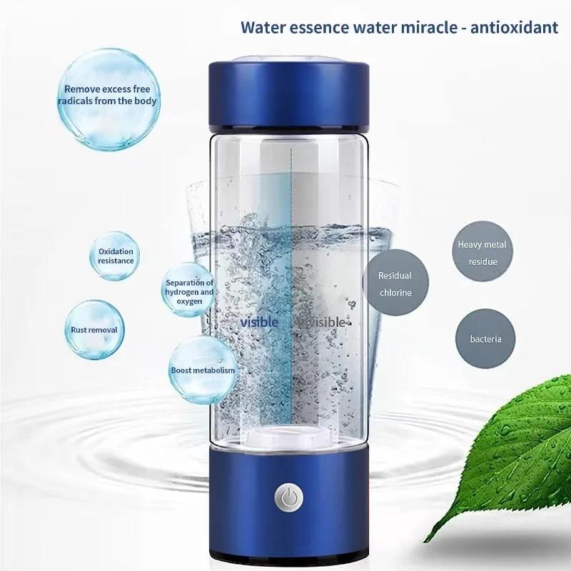 Wasserstoff-Flasche, Tragbarer Wasserstoff-Wasser-Ionisator-Maschinengenerator Wiederaufladbare Wasserstoffreiche Wasserglas Gesundheitsbecher