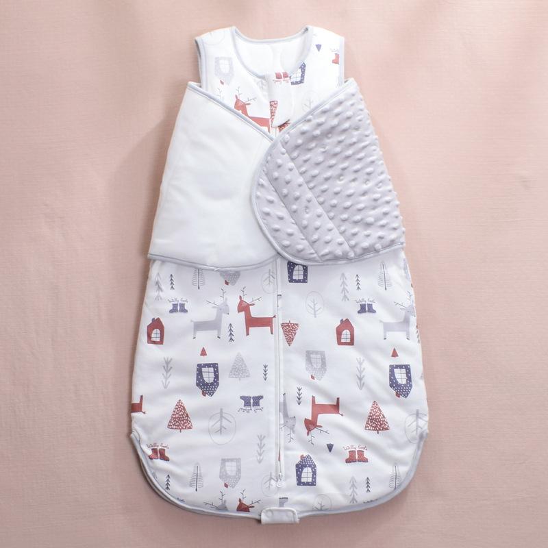 Newborn Knit Cotton Anti-Startle Swaddle Sleeping Bag - All-Season Style