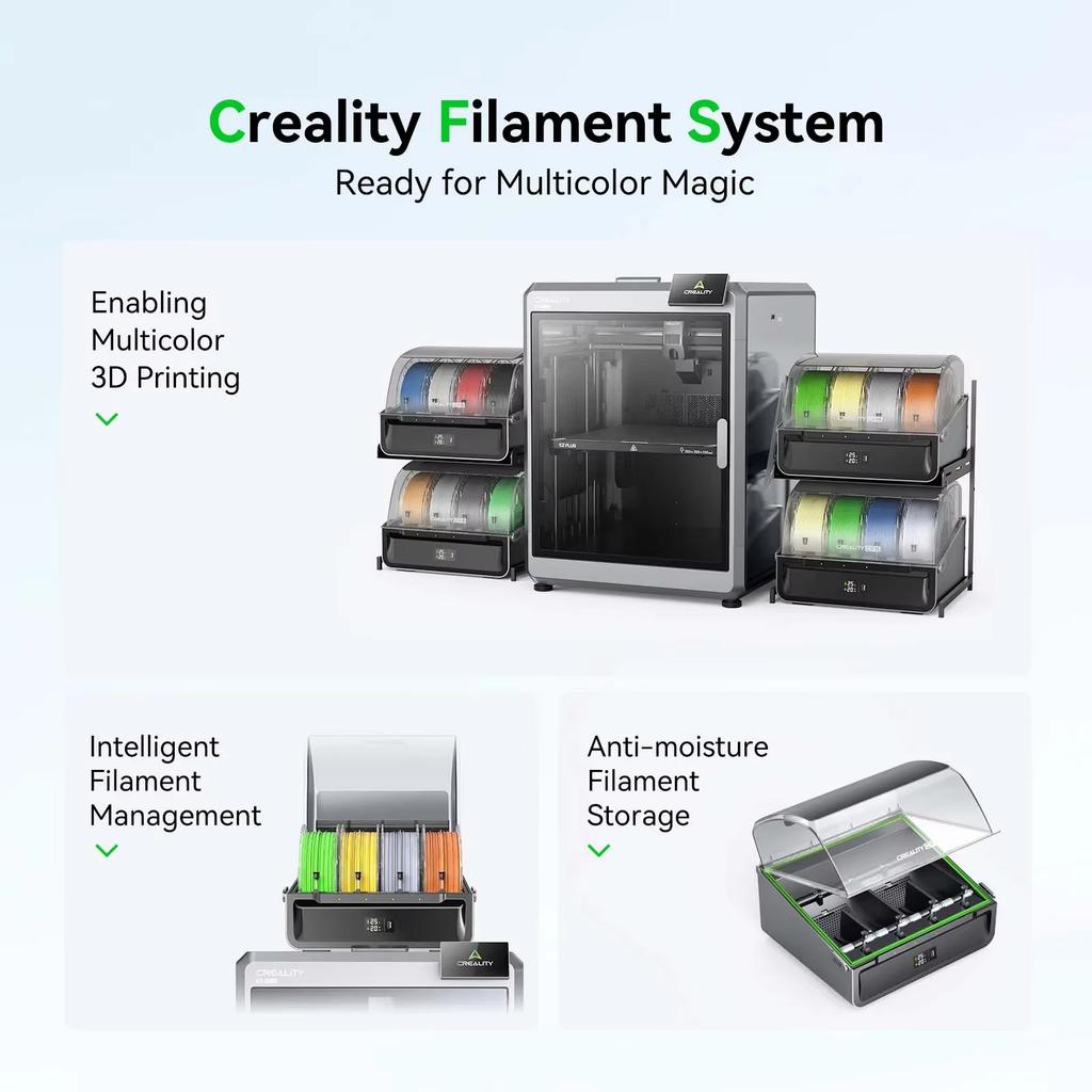 Creality CFS -Creality Filament System Multicolor 3D Printer Filament System Supports 4 Parallel for Creality K2 Plus 3D Printer