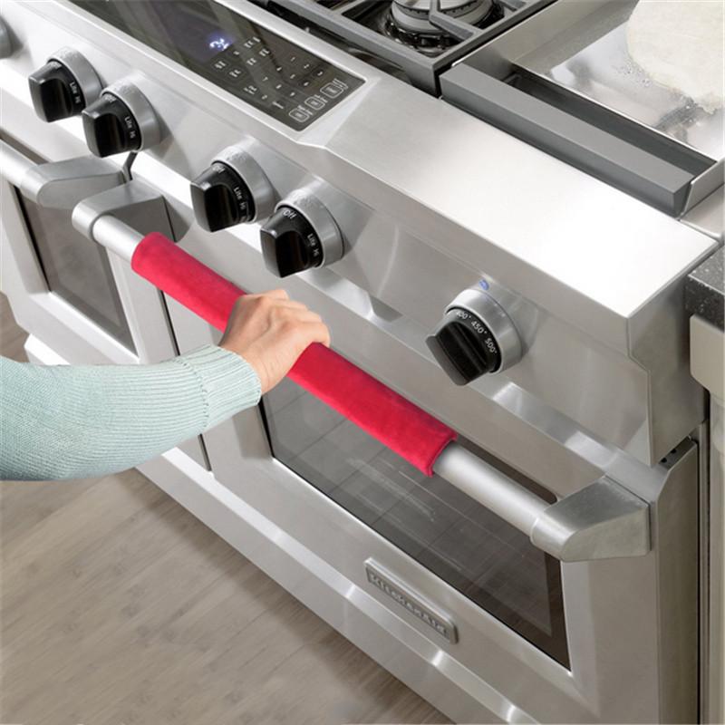 2Pcs Refrigerator Door Handle Cover Kitchen Appliance Decor Handles Antiskid Protector Gloves Fridge Oven Keep Off Fingerprints