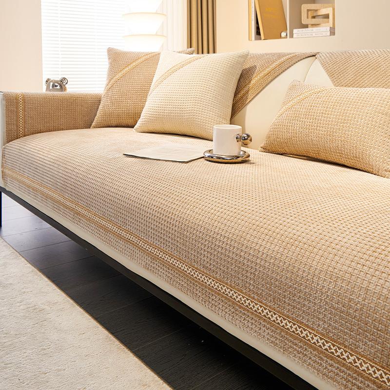 Cream Style Chenille Sofa Cushion Four Seasons Universal Non-Slip High Sense Sofa Cover 2024 New Cover Towel