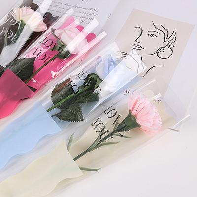 50 Stück schillernde einzelne Rosenhüllen DIY transparente Blumenverpackungstasche Florales Materialverpackung Wasserdicht