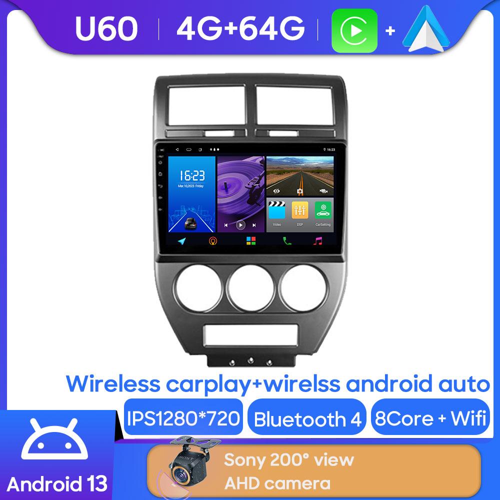 Android Multimedia For Jeep Compass 1 MK 2006 - 2010  Car Stereo CPU Radio QLED Player GPS Navigation Carplay Auto HDR Wifi No
