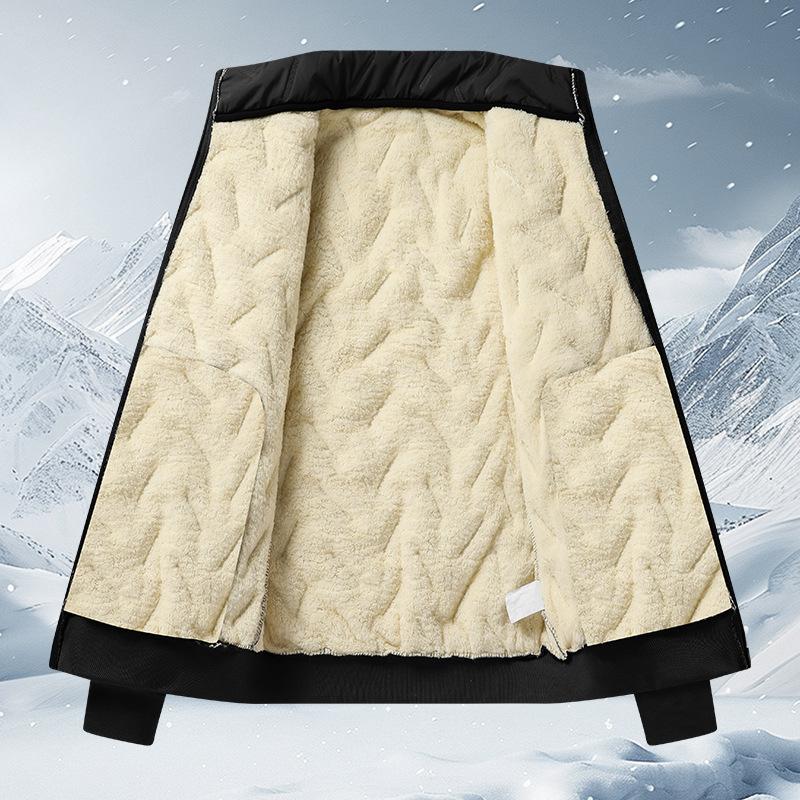 Men's Loose Casual Cotton Jacket Long Hip-Length    Warm Winter Daily Coat