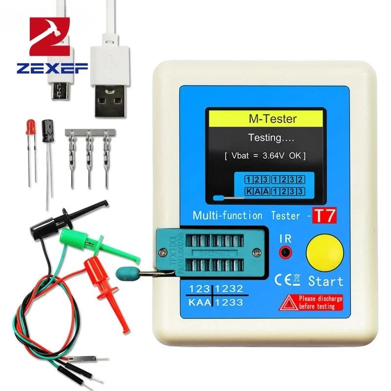 

ZEXEF LCR-T7 New Transistor Tester TFT Diode Triode Color Screen Capacitance Meter LCR ESR Multi-function Tester Multimeter