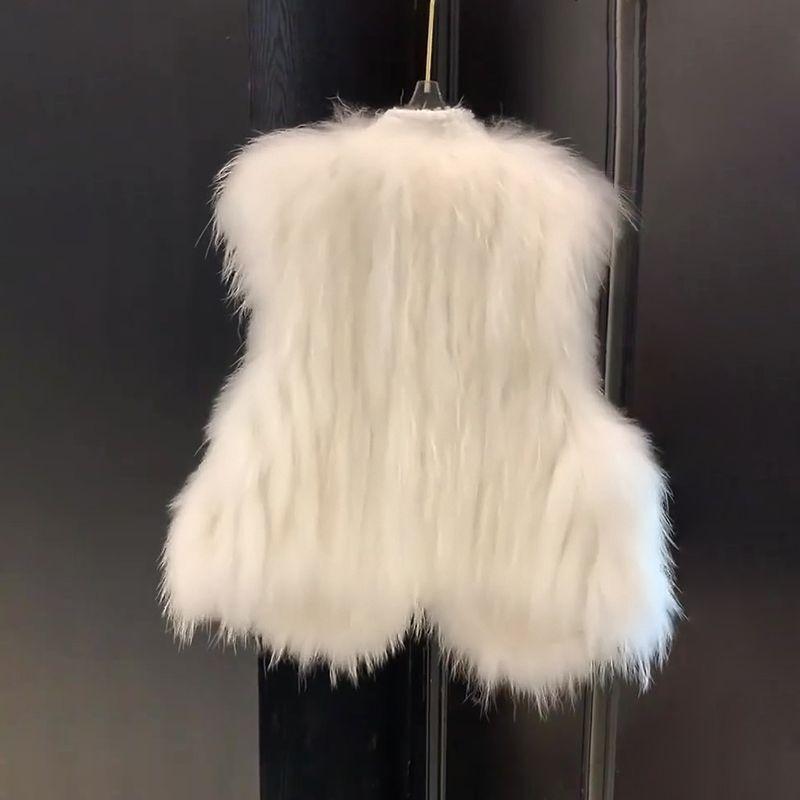 Chinese fashion fluff imitation fur vest jacket women's winter new design sense vest outside