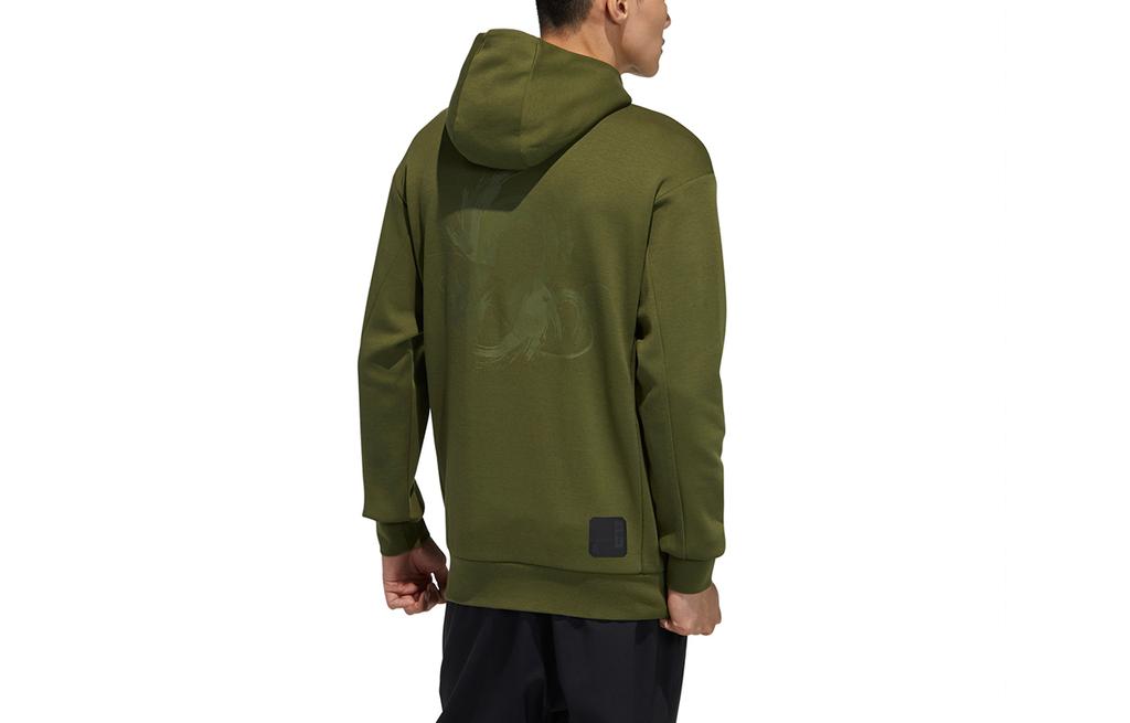Adidas Sweatshirts Men's Green Hooded Moderate Regular GP0923