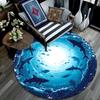 Sharks Round Area Rug,Carpet Rug for Living Room Bedroom Sofa Playroom Decor,Non-slip Floor Mat