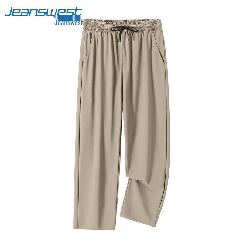 Jeanswest Men's Summer Quick-Dry Ice Silk Straight Leg Casual Pants