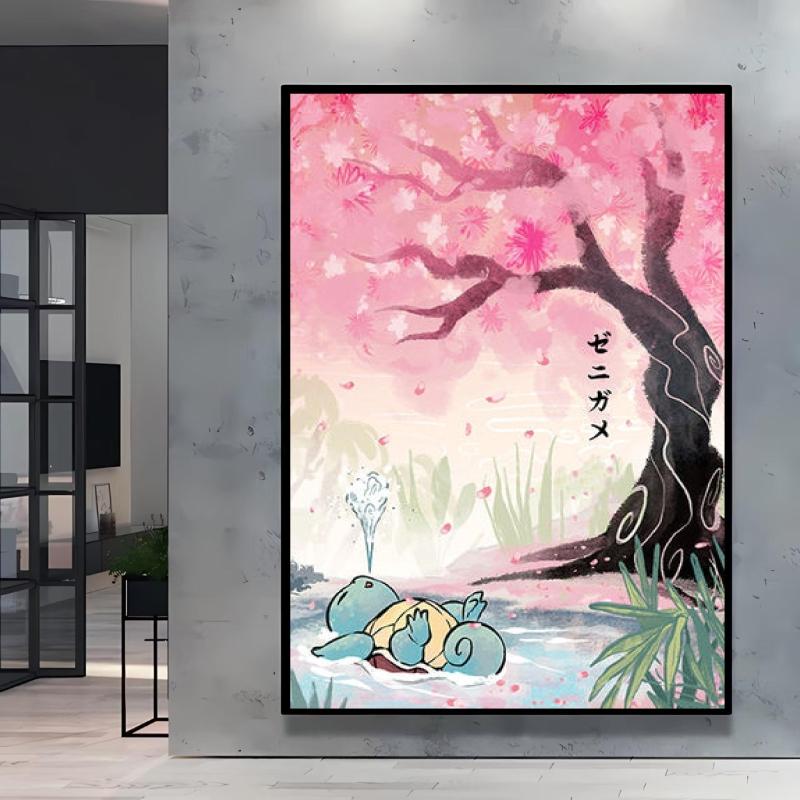 Canvas Artwork Painting Pokemon Pikachu Picture Home Decor Classic Character Images Spray Painting Home Decor Holiday Gift