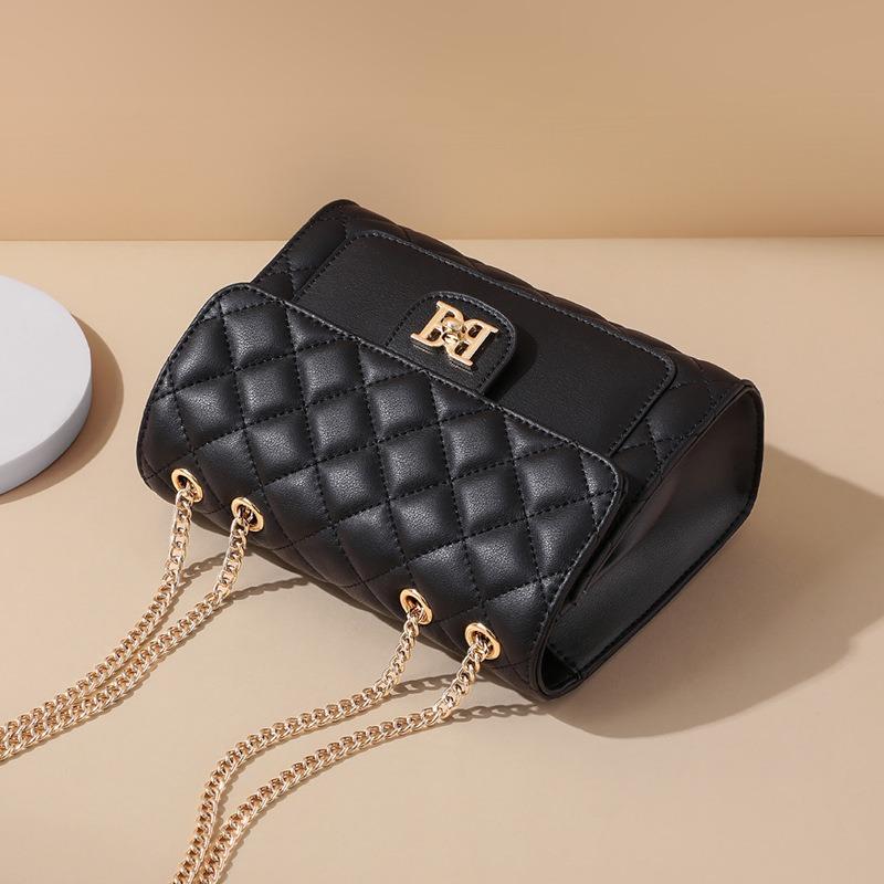 Bag Women's Autumn and Winter New Women's Bag Leather Messenger Bag Diamond Chain Bag High-end Shoulder Bag Luggage