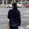 Plus Size Women's Denim Jacket - Korean Style Retro with Contrast Stitching, Loose Fit for Spring & Autumn