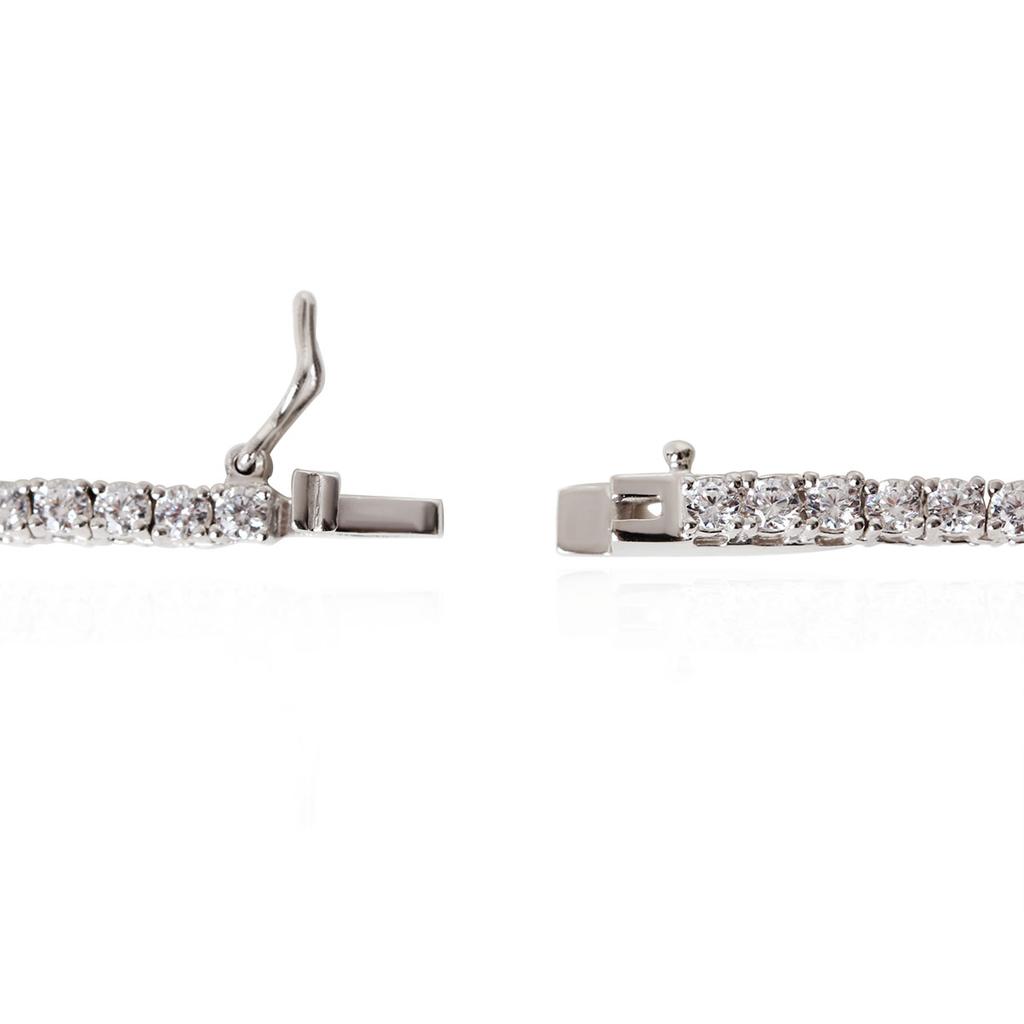 Mezmic Moissanite Square Pave Tennis 925 Silver Necklace