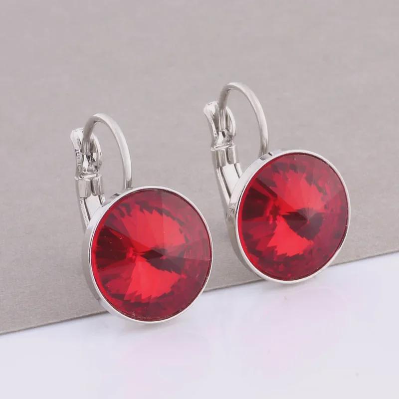 

Круглі сережки з кольоровою окантовкою 12 мм - Класичні, Модні Ювелірні Вироби для Жінок